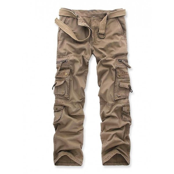 Men s Outdoor Vintage Washed Cotton Washed Multi pocket Tactical Pants multi pocket cargo pants straight pants