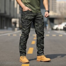 Men's Straight Camouflage Cargo Pants Tactical Cargo Pants Sports Outdoor work wear trousers   full length pants comfortable