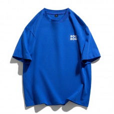 kozsports: Mens T-Shirt Fashion Tide Brand Loose Blue